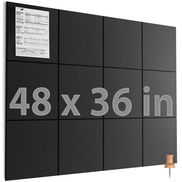 MaxGear Large Cork Board for Wall 48″ x 36″, 12 Pack Felt Wall Tiles with Pushpins, Black Bulletin Board, Pin Board Tack Board for Office, Home, Decoration MaxGear Large Cork Board for Wall 48″ x 36″, 12 Pack Felt Wall Tiles with Pushpins, Black Bulletin Board, Pin Board Tack Board for Office, Home, Decoration