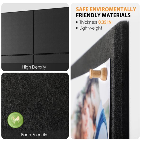 MaxGear Large Cork Board for Wall 48″ x 36″, 12 Pack Felt Wall Tiles with Pushpins, Black Bulletin Board, Pin Board Tack Board for Office, Home, Decoration
