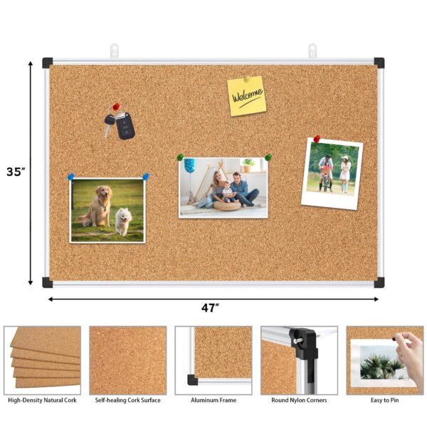 AGCAN Pin Board for Wall 23″ x 17″ Cork Bulletin Board Memory Vision Board Picture Tack Board