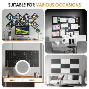 MaxGear Large Cork Board for Wall 48″ x 36″, 12 Pack Felt Wall Tiles with Pushpins, Black Bulletin Board, Pin Board Tack Board for Office, Home, Decoration