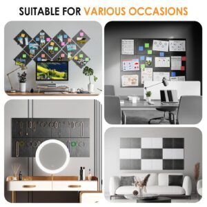 MaxGear Large Cork Board for Wall 48″ x 36″, 12 Pack Felt Wall Tiles with Pushpins, Black Bulletin Board, Pin Board Tack Board for Office, Home, Decoration