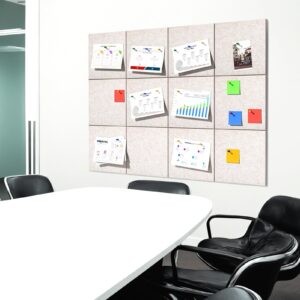 MaxGear Large Cork Board for Wall 48″ x 36″, 12 Pack Felt Wall Tiles with Pushpins, Black Bulletin Board, Pin Board Tack Board for Office, Home, Decoration