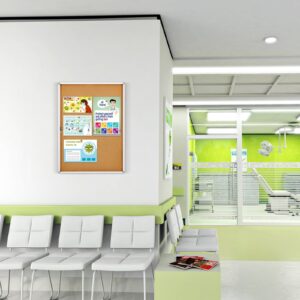 SWANCROWN Enclosed Cork Bulletin Board with Lock 26"x 20",Silver Aluminum Frame - Image 8