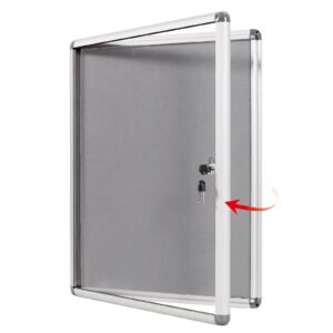 SWANCROWN Enclosed Cork Bulletin Board with Lock 26"x 20",Silver Aluminum Frame - Image 9