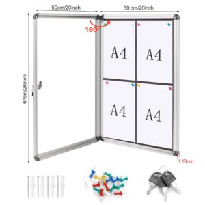 SWANCROWN Enclosed Cork Bulletin Board with Lock 26"x 20",Silver Aluminum Frame - Image 10
