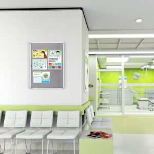 SWANCROWN Enclosed Cork Bulletin Board with Lock 26"x 20",Silver Aluminum Frame - Image 12