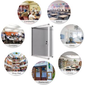 SWANCROWN Enclosed Cork Bulletin Board with Lock 26"x 20",Silver Aluminum Frame - Image 13