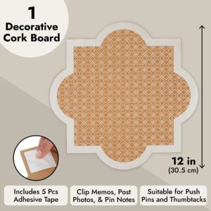 Decorative Bulletin Board Wall Organizer – Cute Framed Self-Adhesive Printed Cork Board for Home, Office, or School (12×12 In)