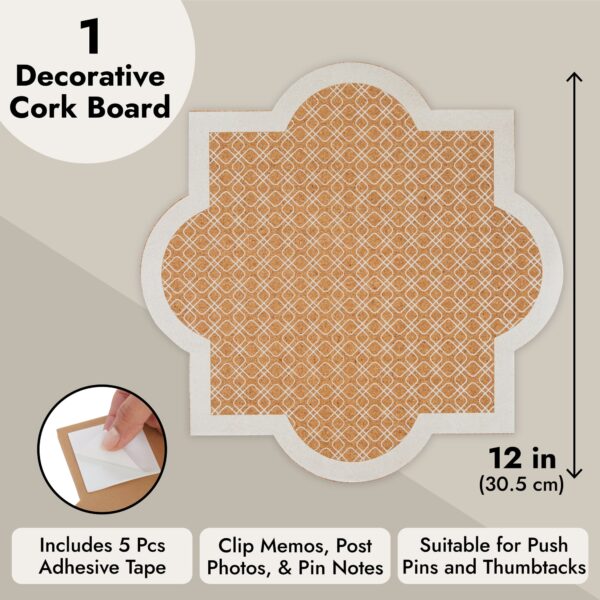 Decorative Bulletin Board Wall Organizer – Cute Framed Self-Adhesive Printed Cork Board for Home, Office, or School (12×12 In)