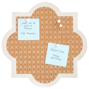 Decorative Bulletin Board Wall Organizer – Cute Framed Self-Adhesive Printed Cork Board for Home, Office, or School (12×12 In)