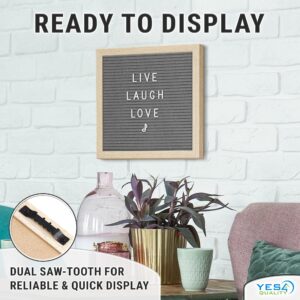 Felt Letter Board w/ 170 Letters & Numbers, 10×10” Letterboard w/ Wooden Frame, Black by Yes4Quality