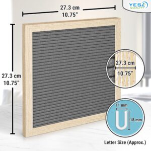 Felt Letter Board w/ 170 Letters & Numbers, 10×10” Letterboard w/ Wooden Frame, Black by Yes4Quality