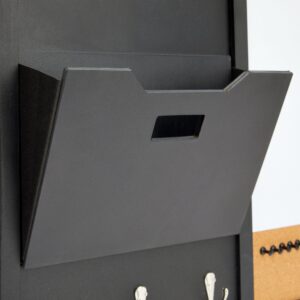 Juvale Message Command Center & Wall Mounted Organizer, Family Office Whiteboard, Chalkboard, Cork Board Combo, Mail Inbox Sorter, Key Hooks & Magnets (21.9 x 18.2 x 0.6 inch) - Image 9