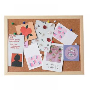Cork Board Wood Bulletin Board Framed Corkboard, Decorative Hanging Pin Board for Office Home Decor, Home School Message Board or Vision Board - Image 1