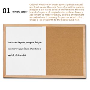 Magnetic Wood Whiteboard Cork Board Combination Blank Message Board for Office - Image 6