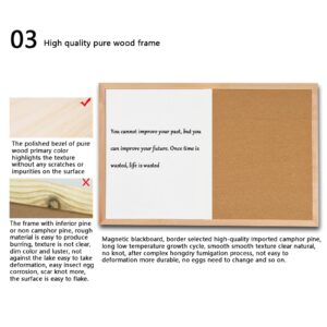 Magnetic Wood Whiteboard Cork Board Combination Blank Message Board for Office - Image 8