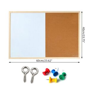 Magnetic Wood Whiteboard Cork Board Combination Blank Message Board for Office - Image 11