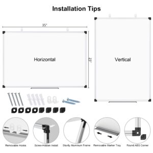 AGCAN Large Whiteboard 35" x 23" Dry Erase Board for Office Wall Magnetic Marker Board 3'x2' Big White Board - Image 26
