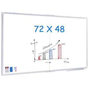 Large Whiteboard for Wall , 72"X48" Maxtek Magnetic White Board Dry Erase 6' x 4' Foldable Wall-Mounted Aluminum Frame for School, Classroom, Office & Home - Image 1
