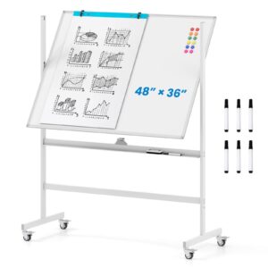 Costway 48''x36'' Mobile Magnetic Double-Sided Reversible Whiteboard Height Adjust - Image 13