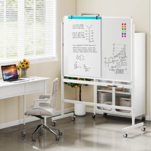 Costway 48''x36'' Mobile Magnetic Double-Sided Reversible Whiteboard Height Adjust - Image 16