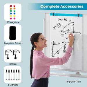 Costway 48''x36'' Mobile Magnetic Double-Sided Reversible Whiteboard Height Adjust - Image 18