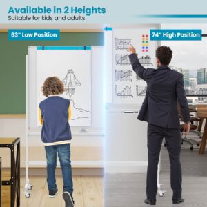 Costway 48''x36'' Mobile Magnetic Double-Sided Reversible Whiteboard Height Adjust - Image 21