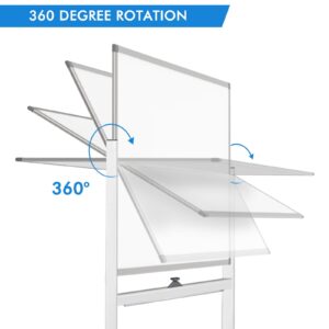 Maxtek Large Rolling Whiteboard on Wheels, 48" x 32" Magnetic Dry Erase Board with Stand, 4' x 3' Mobile Easel Standing Aluminum Frame for Home School, Office & Class - Image 5