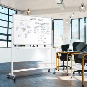 Maxtek Large Rolling Whiteboard on Wheels, 48" x 32" Magnetic Dry Erase Board with Stand, 4' x 3' Mobile Easel Standing Aluminum Frame for Home School, Office & Class - Image 8