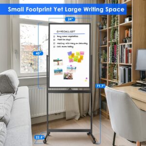 Maxtek Large Rolling Whiteboard on Wheels, 48" x 32" Magnetic Dry Erase Board with Stand, 4' x 3' Mobile Easel Standing Aluminum Frame for Home School, Office & Class - Image 10