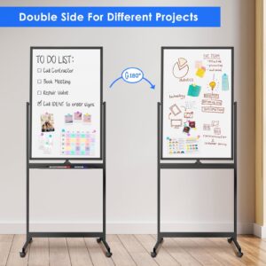 Maxtek Large Rolling Whiteboard on Wheels, 48" x 32" Magnetic Dry Erase Board with Stand, 4' x 3' Mobile Easel Standing Aluminum Frame for Home School, Office & Class - Image 14