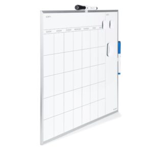 U Brands 16x 20 in. Magnetic Monthly Calendar Dry Erase Board, Silver Aluminum Frame - Image 4
