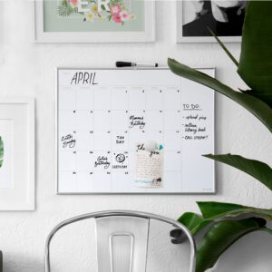 U Brands 16x 20 in. Magnetic Monthly Calendar Dry Erase Board, Silver Aluminum Frame - Image 5