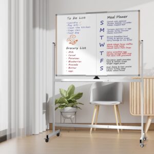 Tooloton Large Rolling Whiteboard on Wheels, 48 x 36 Inches with Stand, 4' x 3' Magnetic Dry Erase Board Easel - Image 2