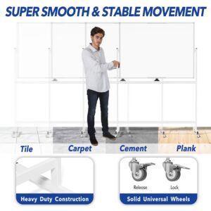 Tooloton Large Rolling Whiteboard on Wheels, 48 x 36 Inches with Stand, 4' x 3' Magnetic Dry Erase Board Easel - Image 3