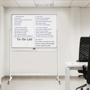 Tooloton Large Rolling Whiteboard on Wheels, 48 x 36 Inches with Stand, 4' x 3' Magnetic Dry Erase Board Easel - Image 7