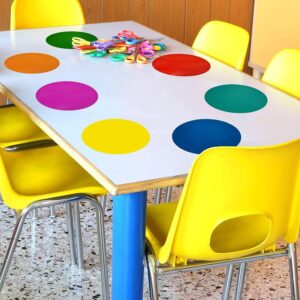 Scribbledo Dry Erase Dots Stickers Colorful Removable Vinyl Sticky Dots, 11”, 8-Pack - Image 4