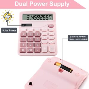 Office Desktop Calculator 12-Digit Basic Standard Calculator with Large LCD Display Dual Power Solar Handheld Desktop Calculator for Office School Home Business - Image 3