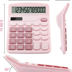 Office Desktop Calculator 12-Digit Basic Standard Calculator with Large LCD Display Dual Power Solar Handheld Desktop Calculator for Office School Home Business - Image 4