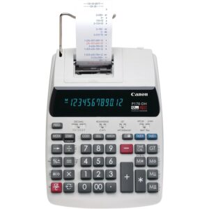 Canon P170-DH-3 Business Printing Calculator 12-Digit LCD, White - Image 1