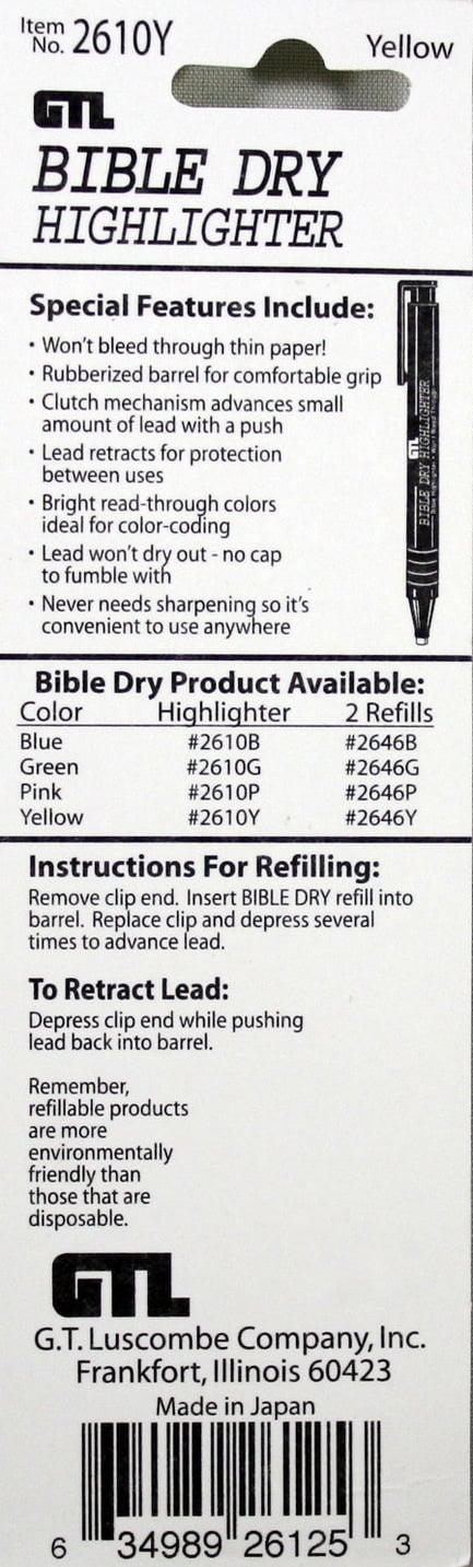 Bible Dry Highlighter – Yellow Carded (Other)