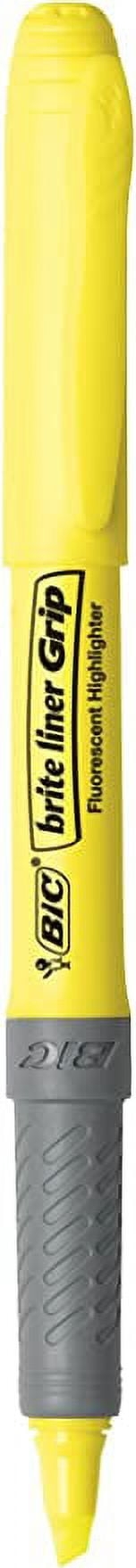 BIC Brite Liner Grip Highlighter, Chisel Tip, Yellow, 5-Count (GBLP51-Ylw)