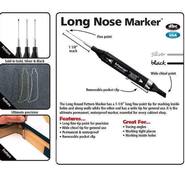 FastCap Long Nose Pattern Marker (Silver)