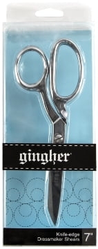 Gingher Knife Edge Bent Trimmers- 7″ Stainless Steel, Sewing Scissors, Fabric & Denim – Silver