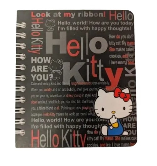 Hello Kitty Spiral Mini Notepad 4″ x 3″ Letter Black Cover Hello Kitty Spiral Mini Notepad 4″ x 3″ Letter Black Cover