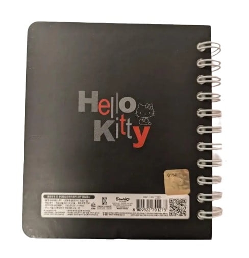 Hello Kitty Spiral Mini Notepad 4″ x 3″ Letter Black Cover