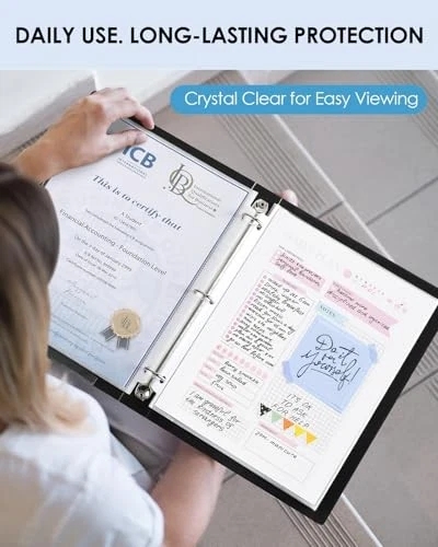 Ktrio Sheet Protectors 8.5 X 11 Inch, Clear Page Protector For 3 Ring